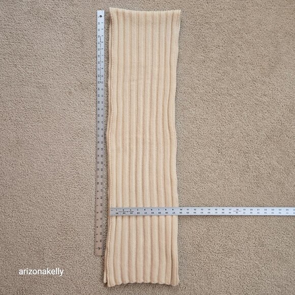 Johnstons Cashmere Scarf Ribbed Thick Ivory - Picture 3 of 13